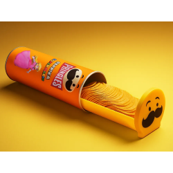 Pringles Tray com Tampa Funcional | Suporte Deslizante para Batatas