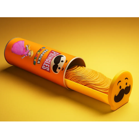 Pringles Tray com Tampa Funcional | Suporte Deslizante para Batatas