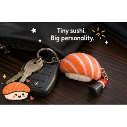 Llavero Sushi Clicker 3D | Fidget Toy Salmón