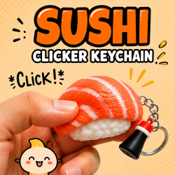 Chaveiro Sushi Clicker 3D | Fidget Toy Nigiri