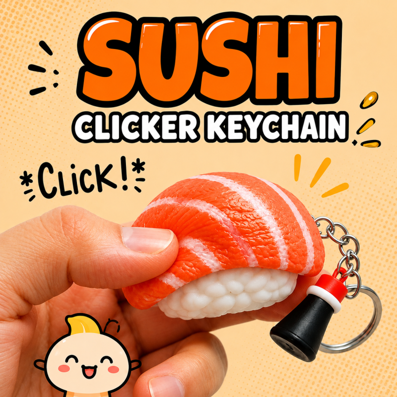 Sushi Clicker Keychain 3D | Salmon Fidget Toy