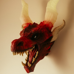 Dragon Head Wall Mount – Glow-in-the-Dark Horns | 3dECshop